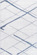 Azure Echo Blue Lattice Contemporary Rug