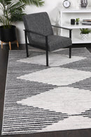 Zephyr Drift Charcoal Diamond Contemporary Rug