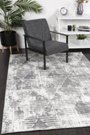 Velvet Drift Silver Geometric Rug