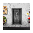 Sink Handmade Single Bowl Sink Mount Grey Black 304 Stainless Steel