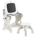 Kids Table and Chair Set 2 in 1 Easel Desk Stool with LCD Writing Tablet