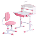 Kids Study Desk Chair Set Adjustable Ergonomic Table LED Lamp Pink