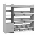 Kids Bookshelf Toy Storage Organizer With 8 Storage Boxes