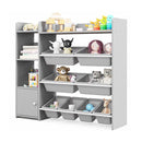 Kids Bookshelf Toy Storage Organizer With 8 Storage Boxes