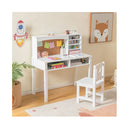 Kids Desk And Chair Set With Hutch And Cork Bulletin Board