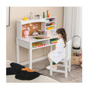 Kids Desk And Chair Set With Hutch And Cork Bulletin Board