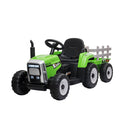 Kids Electric Ride On Tractor Trailer Car Green Grey