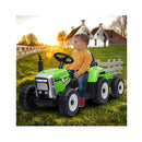 Kids Electric Ride On Tractor Trailer Car Green Grey