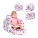 3 In 1 Kids Flip Out Sofa Chair For Reading And Playing
