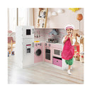 Kids Kitchen Pretend Play Set With Cookware And Apron