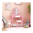 Kids Makeup Dressing Desk Set With 360 Degree Rotating Mirror