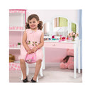 Kids Makeup Table Stool Set with Tri folding Mirror for Bedroom White