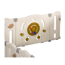 Kids Playpen Baby Safety Gate Brown And Cream