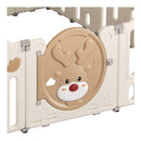 Kids Playpen Baby Safety Gate Brown And Cream