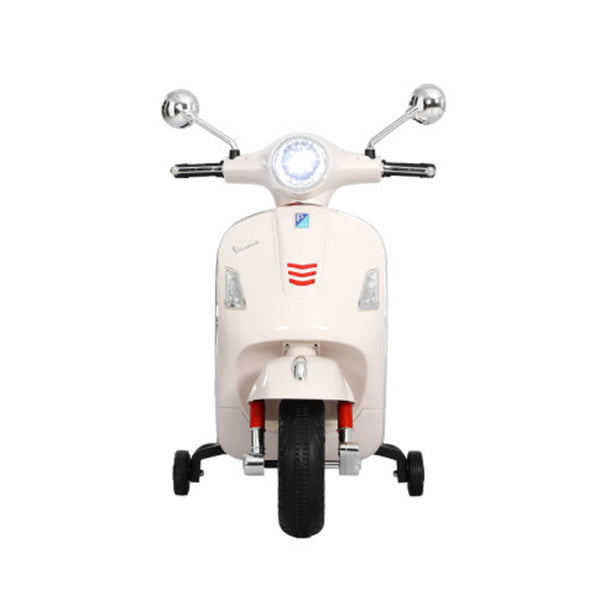 Kids Ride On Car Motorcycle Motorbike Vespa Licensed Scooter Electric Toys White