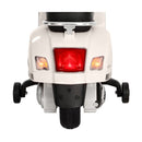 Kids Ride On Car Motorcycle Motorbike Vespa Licensed Scooter Electric Toys White