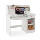Kids Study Desk With Storage Shelves And Keyboard Tray White