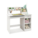 Kids Study Desk With Storage Shelves And Keyboard Tray White