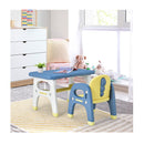 Kids Table And Chair Set With Cute Dinosaur Modeling And Storage Rack