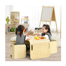 Kids Table And Chair Set With Storage Shelves Natural
