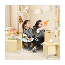 Kids Table And Chair Set With Storage Shelves Natural