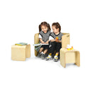 Kids Table And Chair Set With Storage Shelves Natural