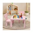 3 Pieces Kids Table Set with 2 Chairs for Reading Pink