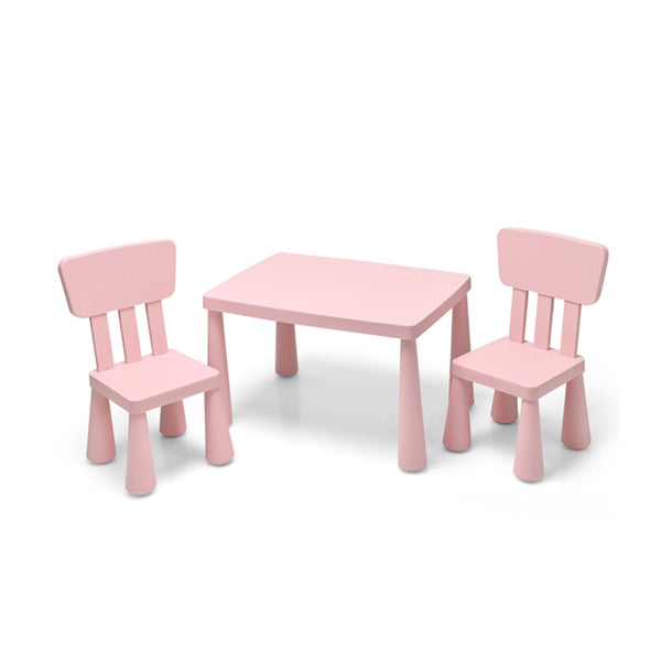 3 Pieces Kids Table Set with 2 Chairs for Reading Pink