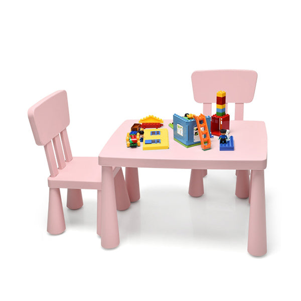 3 Pieces Kids Table Set with 2 Chairs for Reading Pink