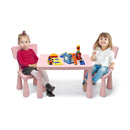 3 Pieces Kids Table Set with 2 Chairs for Reading Pink