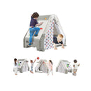 Kids Triangle Climber With Tent Cover White Board Basketball Hoop