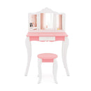Kids Vanity Set With Tri Folding Acrylic Mirror