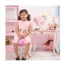 Kids Vanity Table and Chair Set with Drawer Mirror for Girls