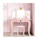 Kids Vanity Table and Chair Set with Drawer Mirror for Girls