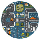 Kids Village Blue Rug 160X160 Cm Round