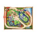 Kids Wooden Train Track Railway Set Table With 100 Multicolor Pieces