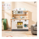 Kids Wooden Kitchen Playset With Microwave And Washing Machine
