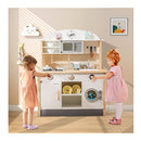 Kids Wooden Kitchen Playset With Microwave And Washing Machine