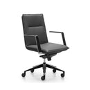 Kim Medium Back Executive Chair Genuine Black Leather