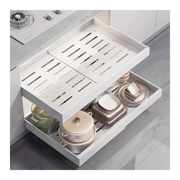 Kitchen Cabinet Expandable Pull Out Slide Drawer Rack Holder