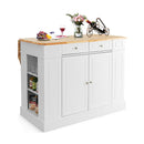 Kitchen Island With Drop Leaf Countertop 3 Level Adjustable Shelves