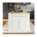 Kitchen Island With Drop Leaf Countertop 3 Level Adjustable Shelves
