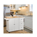 Kitchen Island Trolley With 3 Drawers And Adjustable Shelves