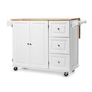 Kitchen Island Trolley With 3 Drawers And Adjustable Shelves