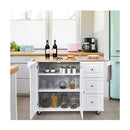 Kitchen Island Trolley With 3 Drawers And Adjustable Shelves