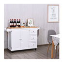 Kitchen Island Trolley With 3 Drawers And Adjustable Shelves