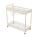 Kitchen Island Trolley Portable Bar Cart Wine Rack Bottle Holder