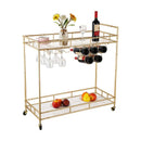 Kitchen Island Trolley Portable Bar Cart Wine Rack Bottle Holder