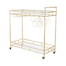 Kitchen Island Trolley Portable Bar Cart Wine Rack Bottle Holder