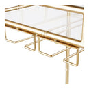 Kitchen Island Trolley Portable Bar Cart Wine Rack Bottle Holder